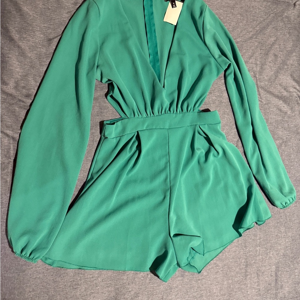 Fashion Nova Vibrant Green Romper
